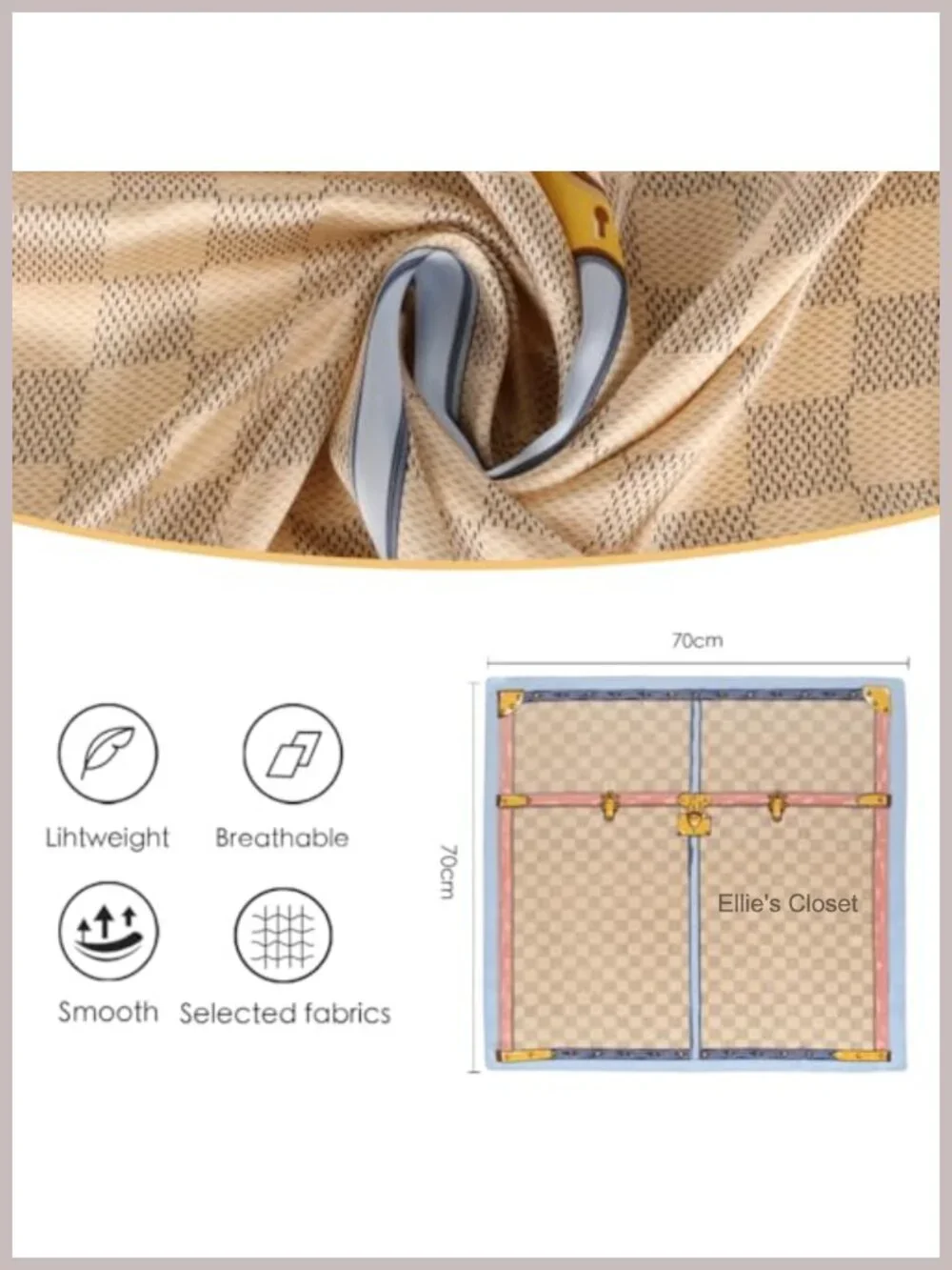 Silk-Like Square Scarf 27.5x27.5 inch, Fashion Scarf for Hair, Head & Neck,